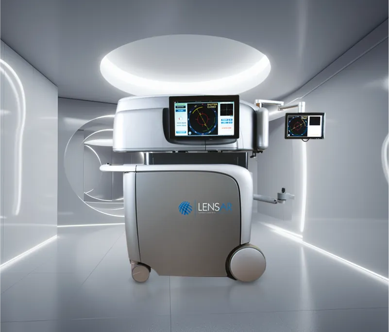 LENSAR laser cataract surgery system in a bright treatment room