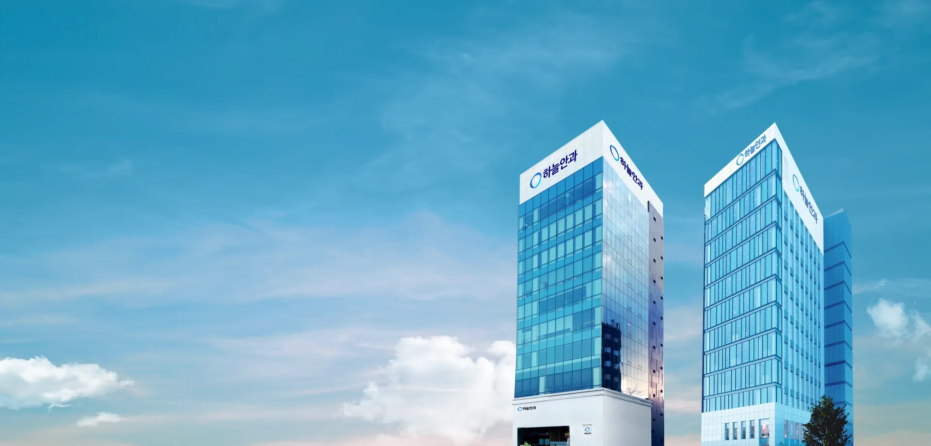 Sky Eye Clinic's twin glass towers, Building A and Building B, in Seocho-gu, Seoul