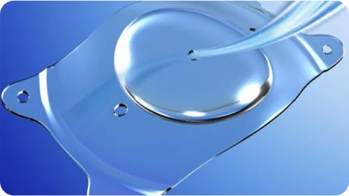 EVO ICL lens made of Collamer material with a small hole in the center of the optic